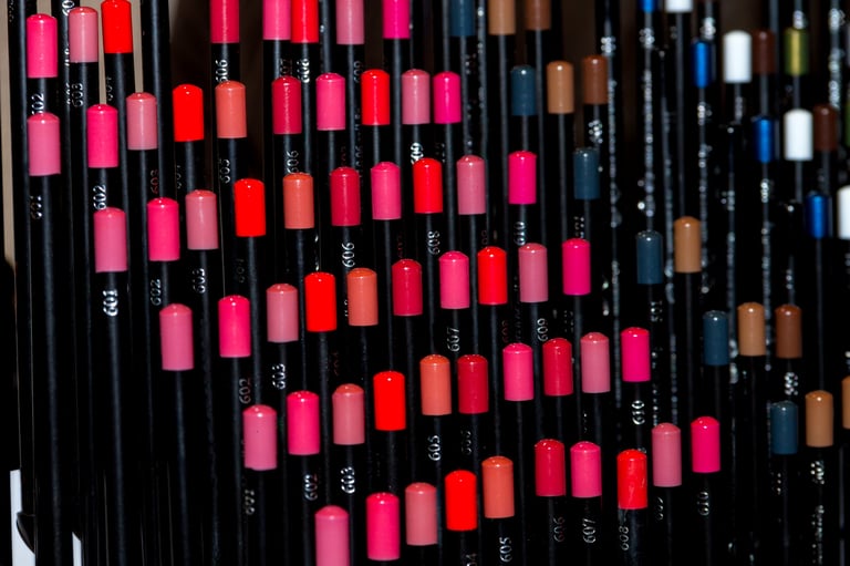 Set of colorful eyeliners / lip liners for stylish professional makeup